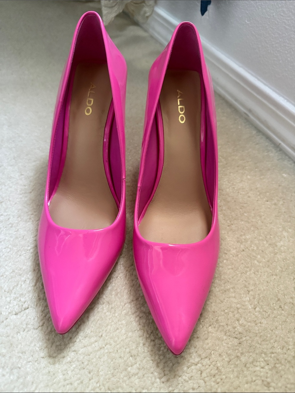 ALDO Hot Pink Patent Pointed-Toe Heels 8,5 new
